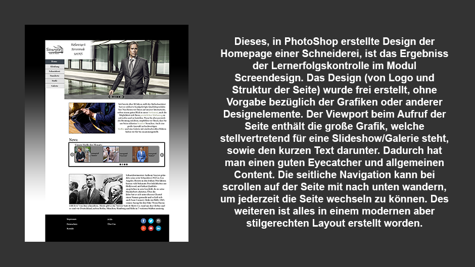 Screendesign Arbeitsprobe